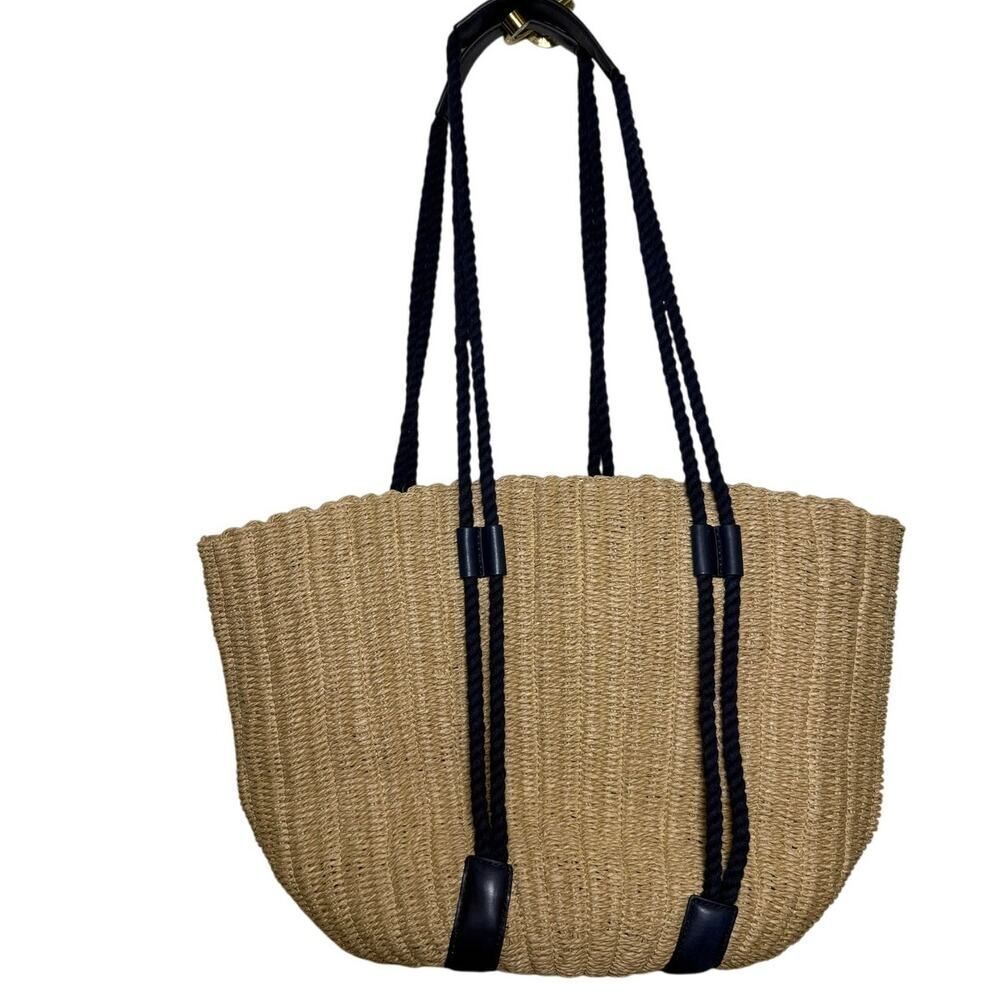 NWT J.Crew Woven Straw Market Tote – Rope Handles, One Size - Picture 3 of 7